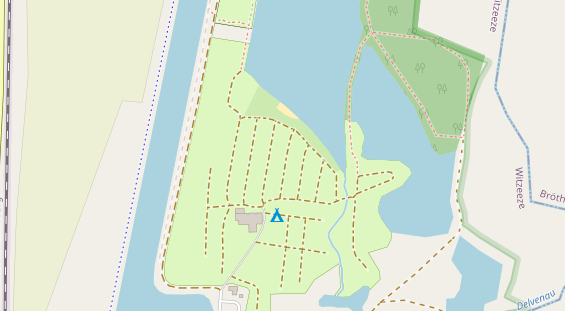 Campingplatz auf Satellitenbild