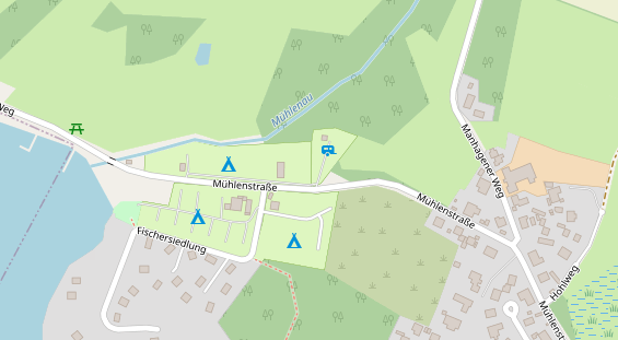 Campingplatz auf Satellitenbild