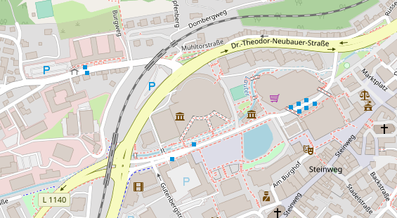 Tourist Information auf Satellitenbild