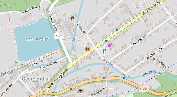 Tourist Information auf Satellitenbild