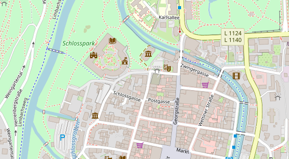 Tourist Information auf Satellitenbild