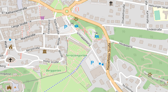 Tourist Information auf Satellitenbild